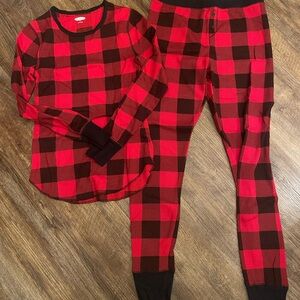 Womens Red and Black Old Navy Holiday Christmas Pajamas Size Medium